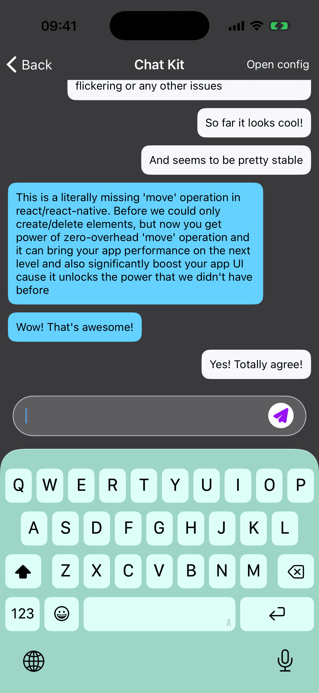 Keyboard matched with a custom app theme